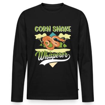 Kornnatter Flüsterer Corn Snake Whisperer - Men's Premium Organic Long Sleeve Shirt - black - Front - Nico (187cm)