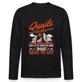 Avertissement éleveurs de cailles de pépinière - T-shirt manches longues Premium bio Homme - noir - Devant - Nico (187cm)