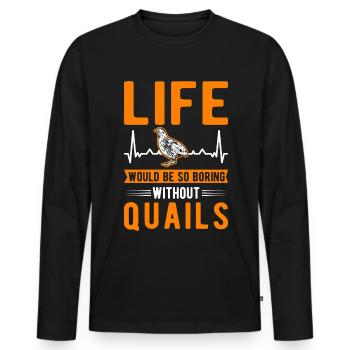 Avertissement éleveurs de cailles de pépinière - T-shirt manches longues Premium bio Homme - noir - Devant - Nico (187cm)