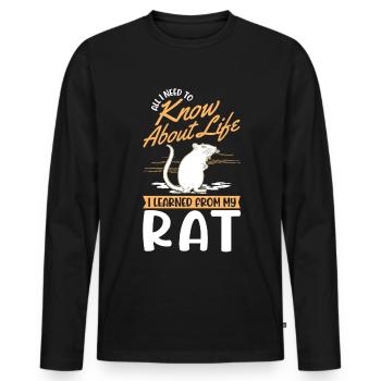Rat Domestic Rat Rat Owner - Men's Premium Organic Long Sleeve Shirt - black - Front - Nico (187cm)