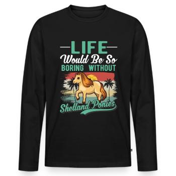 Shetland Pony Gift Shetty - Men's Premium Organic Long Sleeve Shirt - black - Front - Nico (187cm)