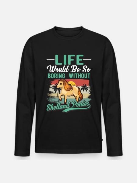Shetland Pony Cadeau Shetty - T-shirt manches longues Premium bio Homme - noir