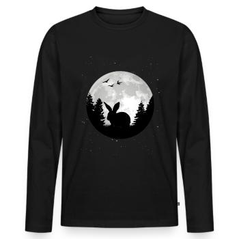 Lapin Lune Lapin Lapin - T-shirt manches longues Premium bio Homme - noir - Devant - Nico (187cm)