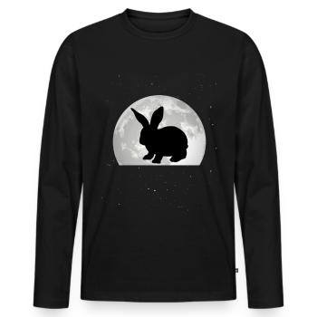 Lapin Lune Lapin Lapin - T-shirt manches longues Premium bio Homme - noir - Devant - Nico (187cm)