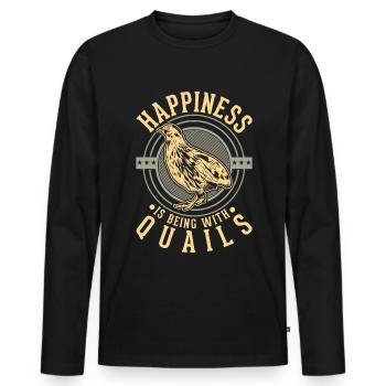 Quail Happiness Quail Breed Quail Breeder - Men's Premium Organic Long Sleeve Shirt - black - Front - Nico (187cm)