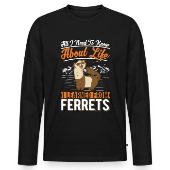 Ferret Lovers - Men's Premium Organic Long Sleeve Shirt - black - Front - Nico (187cm)