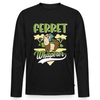 Frettchen Flüsterer Ferret Whisperer - T-shirt manches longues Premium bio Homme - noir - Devant - Nico (187cm)