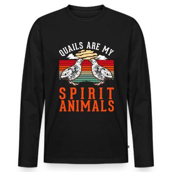 Quail Gift Quail Breeding Quail Breeder - Men's Premium Organic Long Sleeve Shirt - black - Front - Nico (187cm)