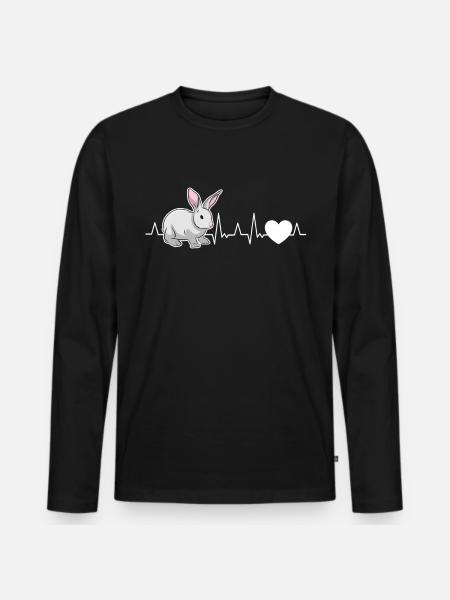 Rabbit Heartbeat Rabbit - Men's Premium Organic Long Sleeve Shirt - black