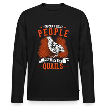 Avertissement éleveurs de cailles de pépinière - T-shirt manches longues Premium bio Homme - noir - Devant - Nico (187cm)