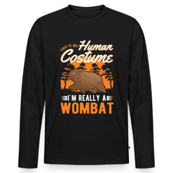 Wombat Human Costume Halloween - Männer Premium Bio Langarmshirt - Schwarz - Vorne - Nico (187cm)