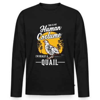 Wachtel Halloween Quail Costume Humain - T-shirt manches longues Premium bio Homme - noir - Devant - Nico (187cm)