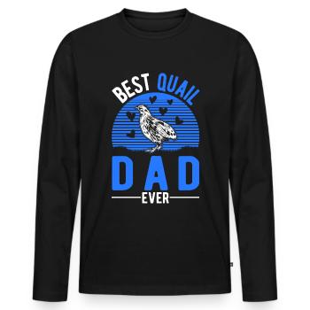 Meilleur papa de caille - T-shirt manches longues Premium bio Homme - noir - Devant - Nico (187cm)