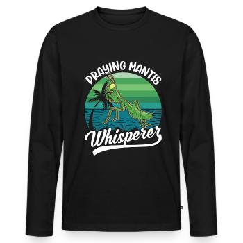 Mante religieuse chuchotant Mante Mante Mante Mante Mante Mante - T-shirt manches longues Premium bio Homme - noir - Devant - Nico (187cm)