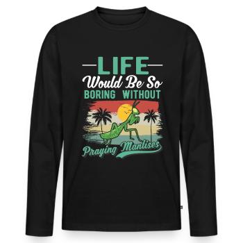 Mante religieuse Cadeau Mante Mante Mante Mante Mante Mante - T-shirt manches longues Premium bio Homme - noir - Devant - Nico (187cm)