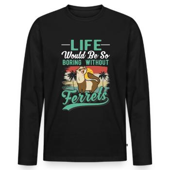 Ferret Lover Ferret Gift - Men's Premium Organic Long Sleeve Shirt - black - Front - Nico (187cm)
