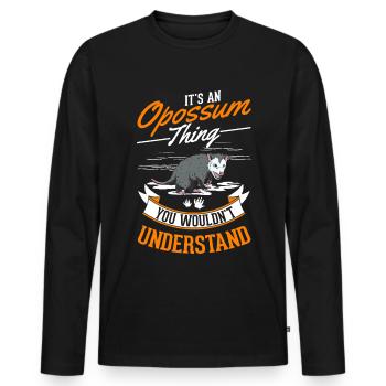 Opossum Ding Possum Beutelratte - Männer Premium Bio Langarmshirt - Schwarz - Vorne - Nico (187cm)