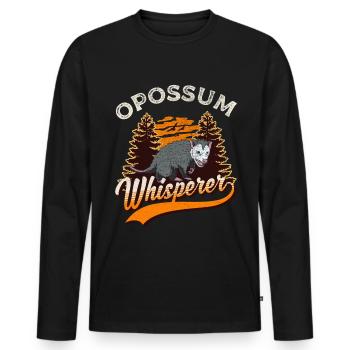 Opossum Flüsterer Opossum Whisperer Beutelratte - Männer Premium Bio Langarmshirt - Schwarz - Vorne - Nico (187cm)
