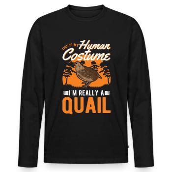 Wachtel Halloween Quail Costume Humain - T-shirt manches longues Premium bio Homme - noir - Devant - Nico (187cm)