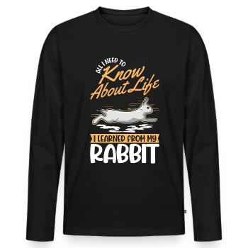 Lapin Cadeau Lapin Lapin Lapin - T-shirt manches longues Premium bio Homme - noir - Devant - Nico (187cm)