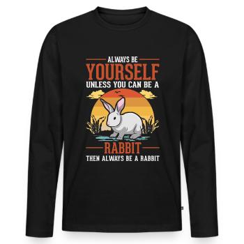 Lapin lapin lapin lapin - T-shirt manches longues Premium bio Homme - noir - Devant - Nico (187cm)