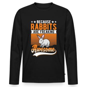 Lapin Cadeau Lapin Lapin Lapin - T-shirt manches longues Premium bio Homme - noir - Devant - Nico (187cm)