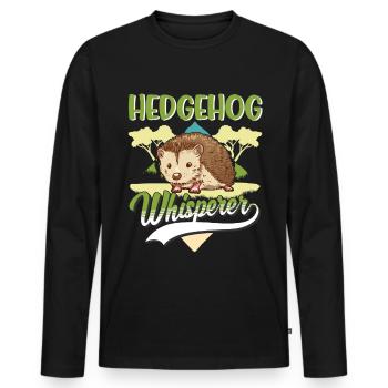 Igel Flüsterer Hedgehog Whisperer - Männer Premium Bio Langarmshirt - Schwarz - Vorne - Nico (187cm)