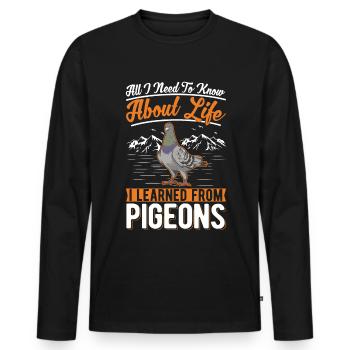 Taube Taubenzüchter Stadttaube Brieftaube - Männer Premium Bio Langarmshirt - Schwarz - Vorne - Nico (187cm)