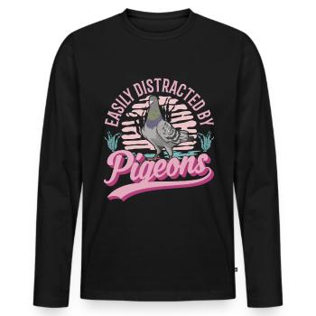 Taube Taubenzüchter Stadttaube Brieftaube - Männer Premium Bio Langarmshirt - Schwarz - Vorne - Nico (187cm)