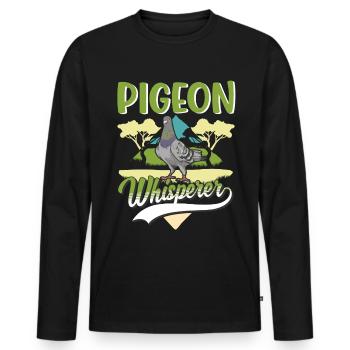 Tauben Flüsterer Stadttaube Taubenzüchter - Männer Premium Bio Langarmshirt - Schwarz - Vorne - Nico (187cm)