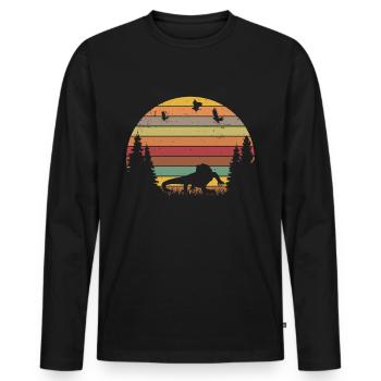 Bearded Dragon Retro - Men's Premium Organic Long Sleeve Shirt - black - Front - Nico (187cm)