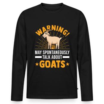 Ziege Ziegenhirte Geschenk - Männer Premium Bio Langarmshirt - Schwarz - Vorne - Nico (187cm)