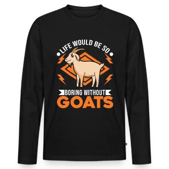 Goats Gift Goat Host Goat - Men's Premium Organic Long Sleeve Shirt - black - Front - Nico (187cm)