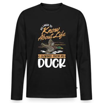 Duck gift duck breeder - Men's Premium Organic Long Sleeve Shirt - black - Front - Nico (187cm)