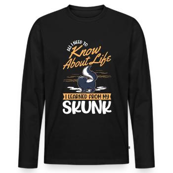 Skunk Spruch Stinktier - Männer Premium Bio Langarmshirt - Schwarz - Vorne - Nico (187cm)
