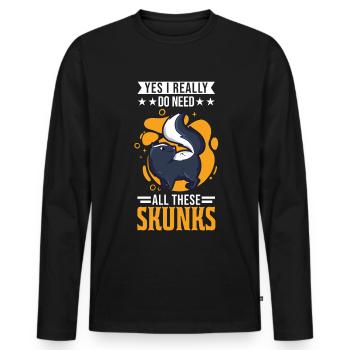 Cadeau Skunk - T-shirt manches longues Premium bio Homme - noir - Devant - Nico (187cm)