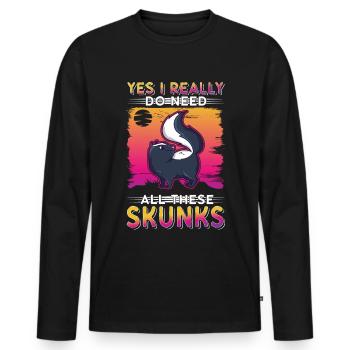 Cadeau Skunk - T-shirt manches longues Premium bio Homme - noir - Devant - Nico (187cm)