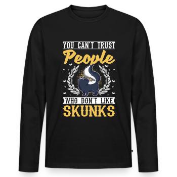 Skunk Lover - Men's Premium Organic Long Sleeve Shirt - black - Front - Nico (187cm)