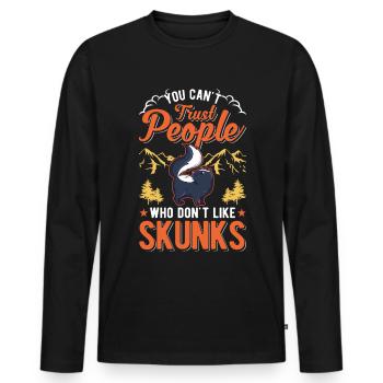 Skunk Lover - Men's Premium Organic Long Sleeve Shirt - black - Front - Nico (187cm)