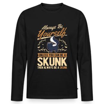 Sois toujours toi-même Skunk Stinkntier - T-shirt manches longues Premium bio Homme - noir - Devant - Nico (187cm)
