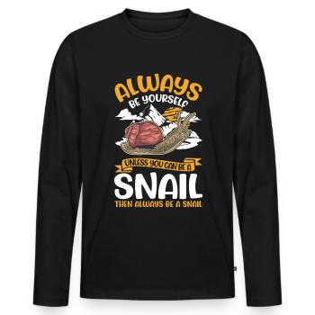 Soyez toujours vous-même Escargot Schnecke - T-shirt manches longues Premium bio Homme - noir - Devant - Nico (187cm)