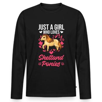 Shetland Pony Girl Shetland Pony Shetty - Men's Premium Organic Long Sleeve Shirt - black - Front - Nico (187cm)