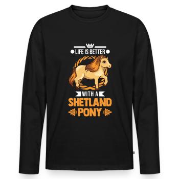 Das Leben ist besser mit einem Roten Panda - Männer Premium Bio Langarmshirt - Schwarz - Vorne - Nico (187cm)