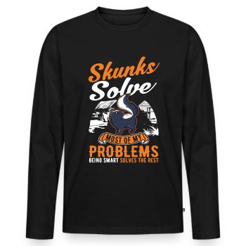 Stinktier Liebhaber - Männer Premium Bio Langarmshirt - Schwarz - Vorne - Nico (187cm)