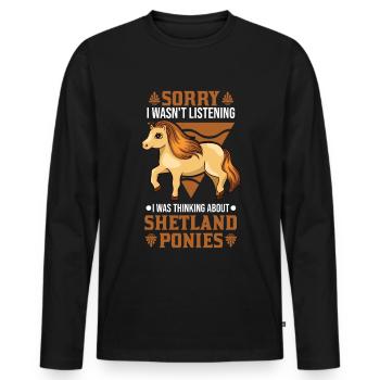 Poney Shetland Shetland-Poney Shetty - T-shirt manches longues Premium bio Homme - noir - Devant - Nico (187cm)
