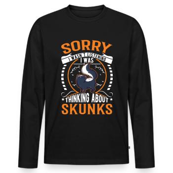 Cadeau Skunk - T-shirt manches longues Premium bio Homme - noir - Devant - Nico (187cm)