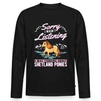 Poney Shetland Shetland-Poney Shetty - T-shirt manches longues Premium bio Homme - noir - Devant - Nico (187cm)
