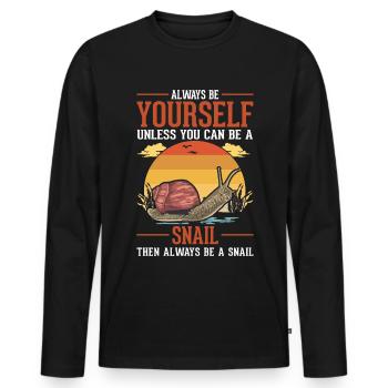 Always be yourself Snail Schnecke - Männer Premium Bio Langarmshirt - Schwarz - Vorne - Nico (187cm)