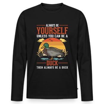 Ducks Gift Duck Duck Breeder - Men's Premium Organic Long Sleeve Shirt - black - Front - Nico (187cm)