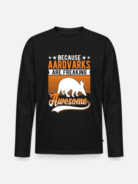 Erdferkel Geschenk Aardvark - Männer Premium Bio Langarmshirt - Schwarz